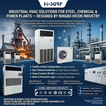 ວິທີແກ້ໄຂ HVAC ອຸດສາຫະກໍາສໍາລັບໂຮງງານເຫຼັກກ້າ, ເຄມີແລະພະລັງງານ - ອອກແບບໂດຍ Ningbo Hicon ອຸດສາຫະກໍາ